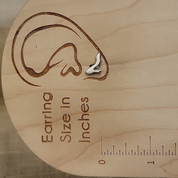 Silver Shoe Stud Earrings - Picture 3 of 5